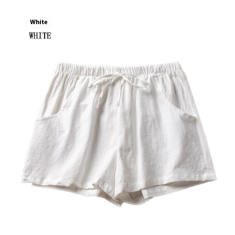Women's Cotton And Linen Shorts Loose Slimming Korean Style Three Points