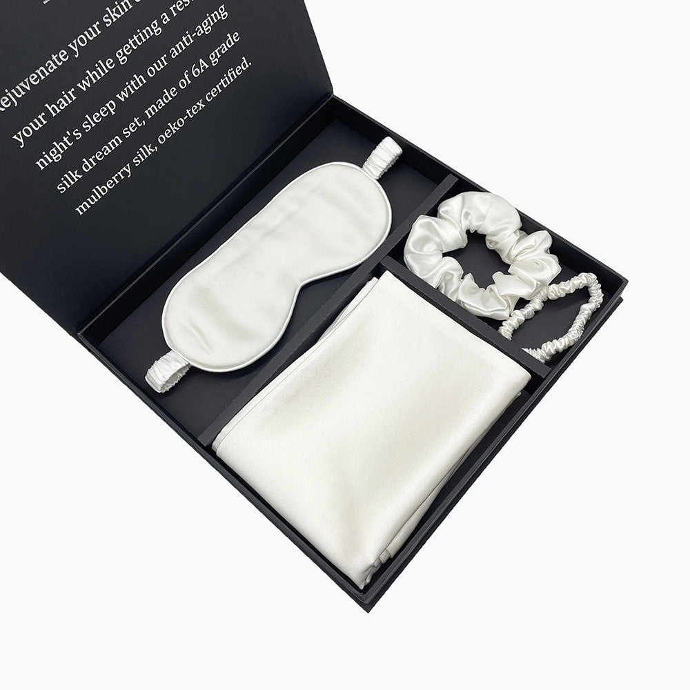 Ladies Hair Tie Shading Silk Eye Mask Zipper Envelope Pillow Case