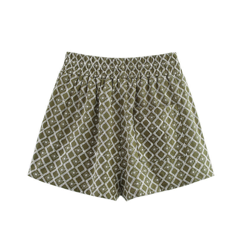 Women's Hollow Embroidered Casual Shorts