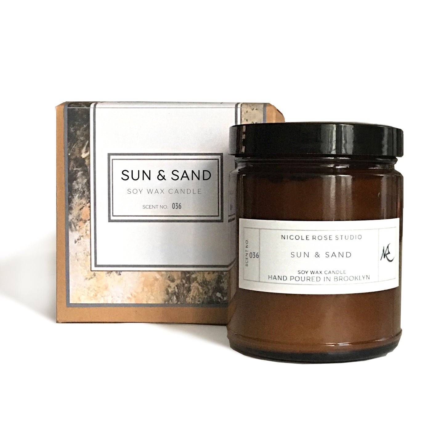 White flowers with touches of Citrus Soy Wax Candle