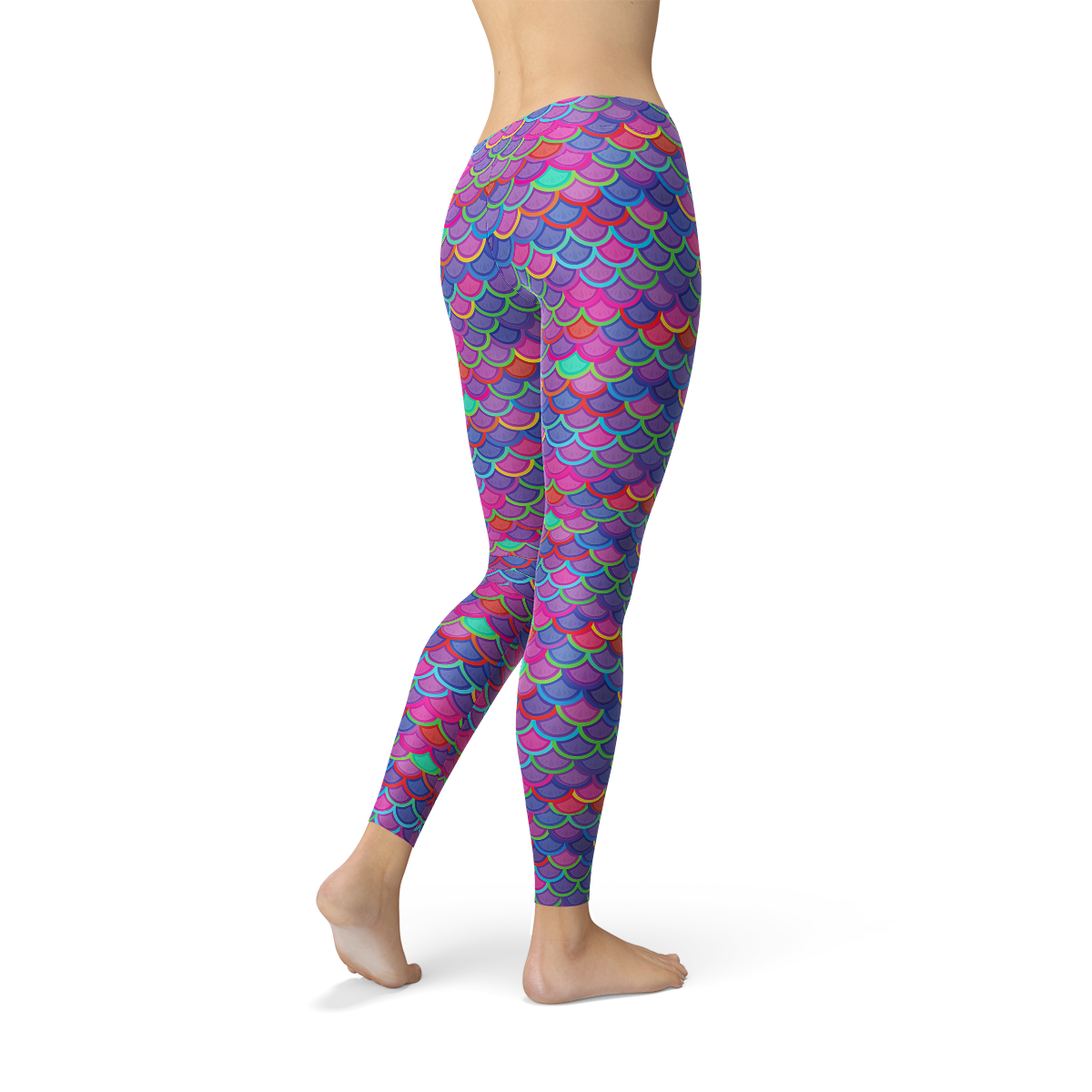 Leggings de sirena rosa y morado para mujer