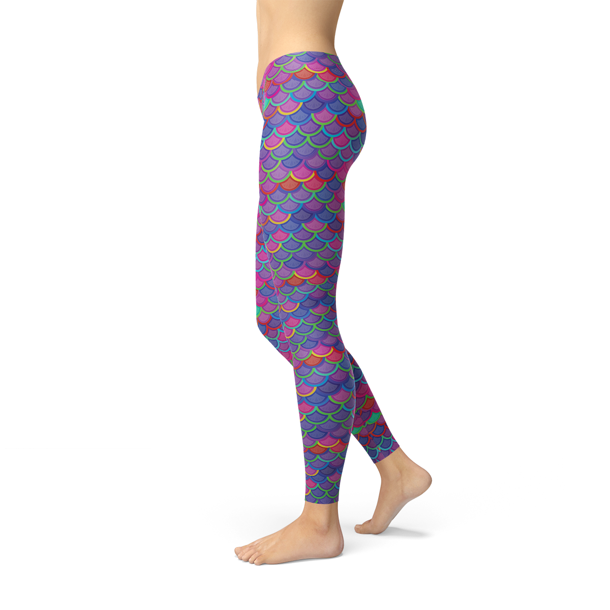 Leggings de sirena rosa y morado para mujer
