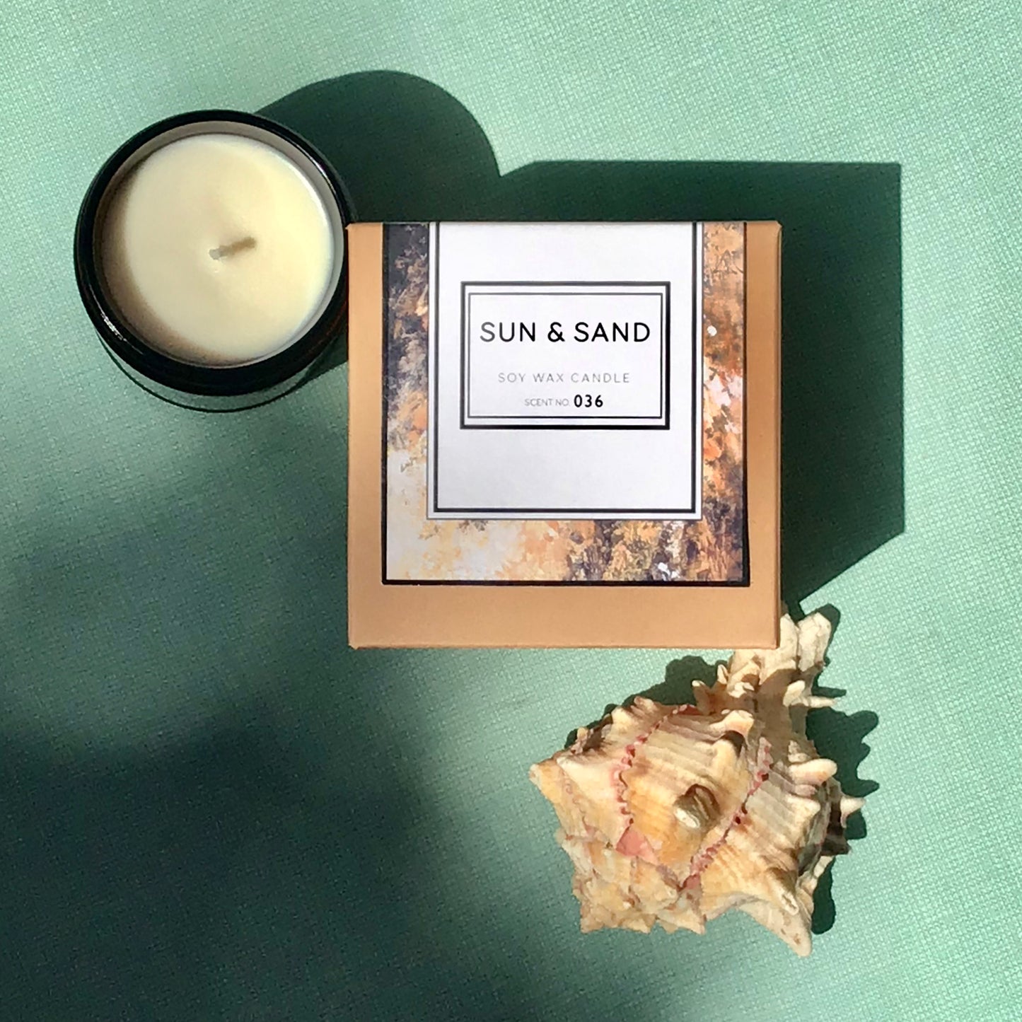 White flowers with touches of Citrus Soy Wax Candle
