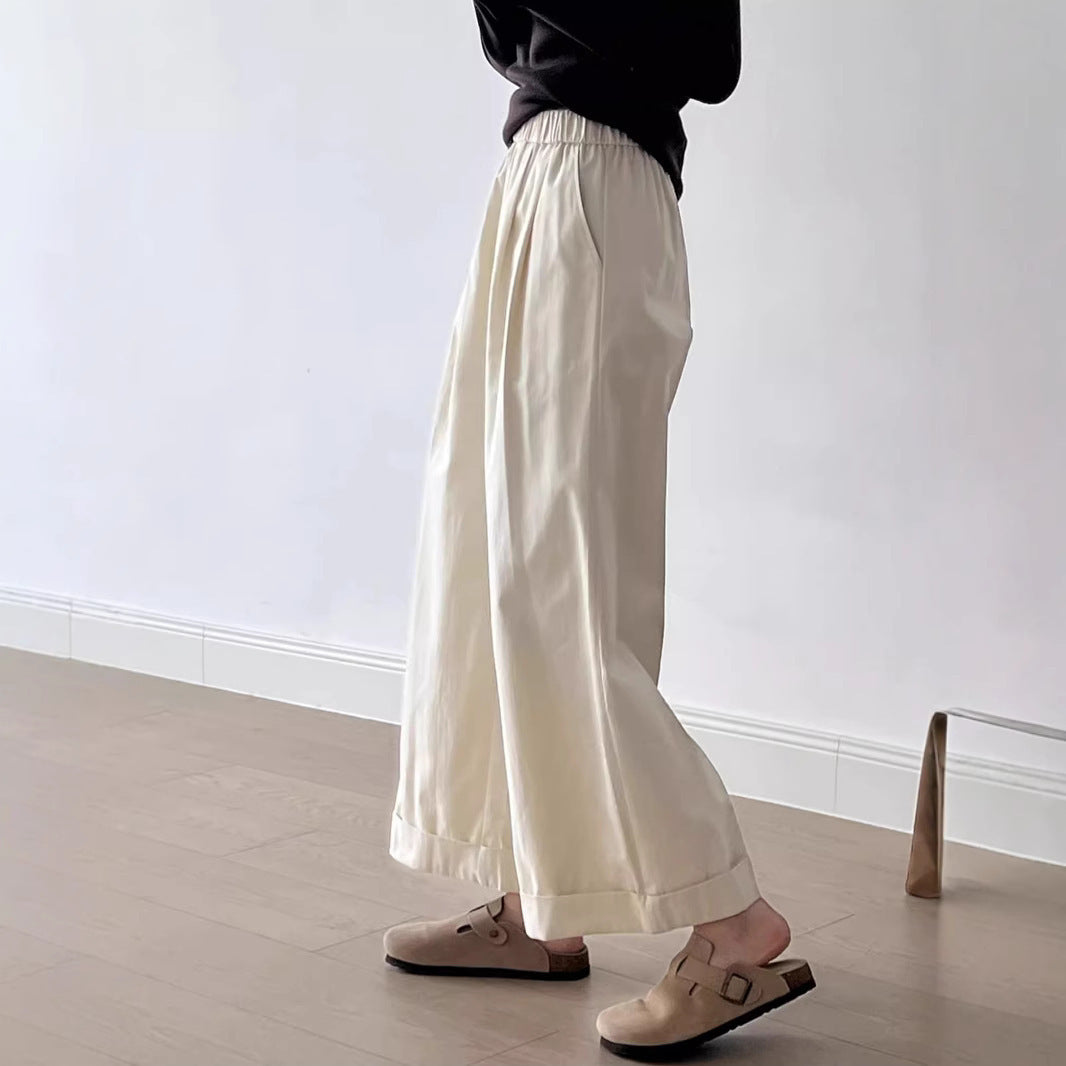 Retro Curling Women's Loose Casual Straight Trousers