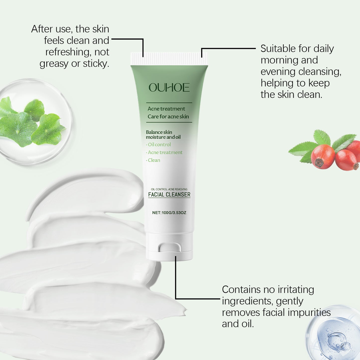 Cuidado diario de la piel y limpiador facial para el cuidado de la piel