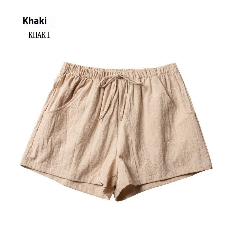 Women's Cotton And Linen Shorts Loose Slimming Korean Style Three Points