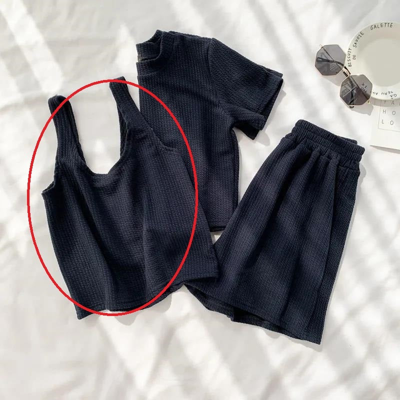 Women's Short-sleeved Three-piece Set