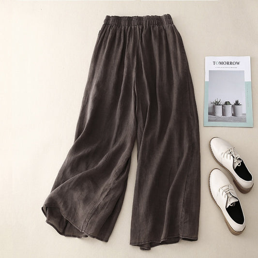 Elastic Waist Lining Double-layer Pants Loose Casual Pants