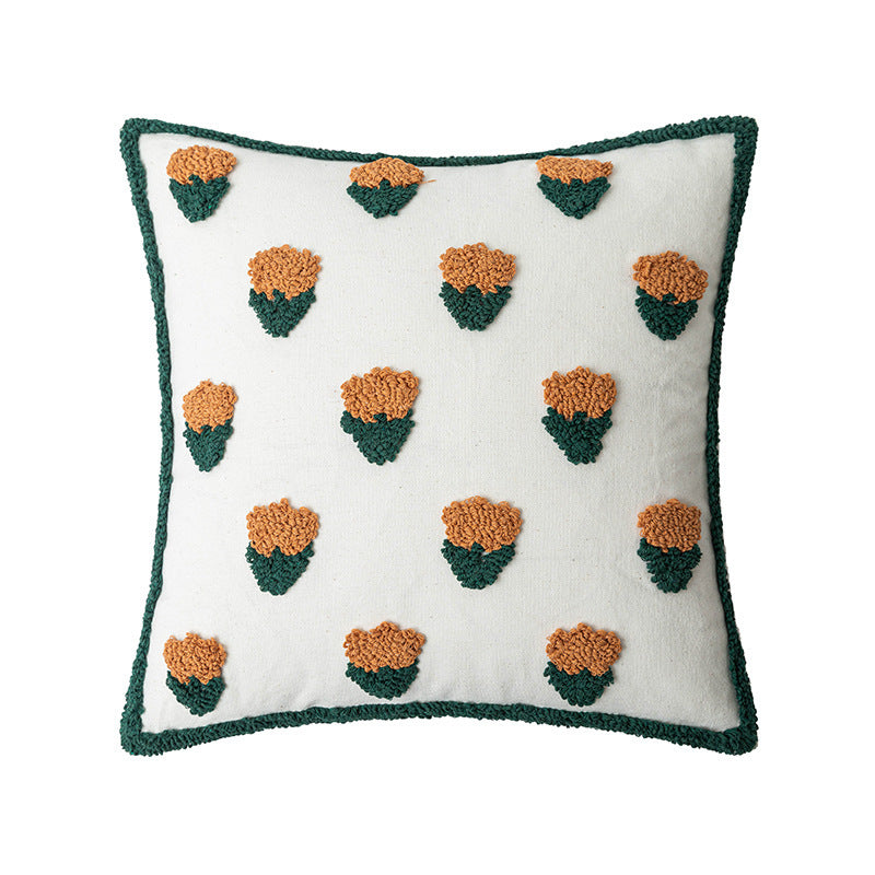 Flower Pillow Cover Simple Cactus Tufted Pillow