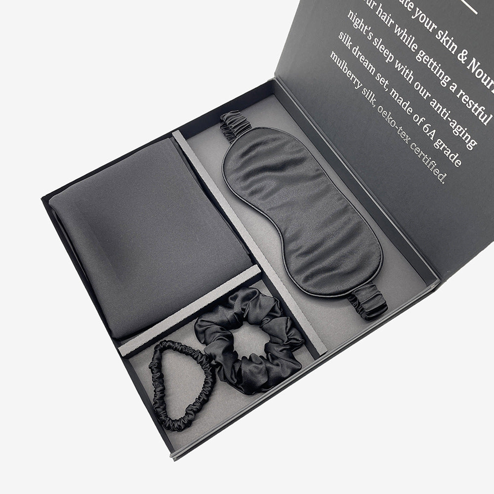 Ladies Hair Tie Shading Silk Eye Mask Zipper Envelope Pillow Case