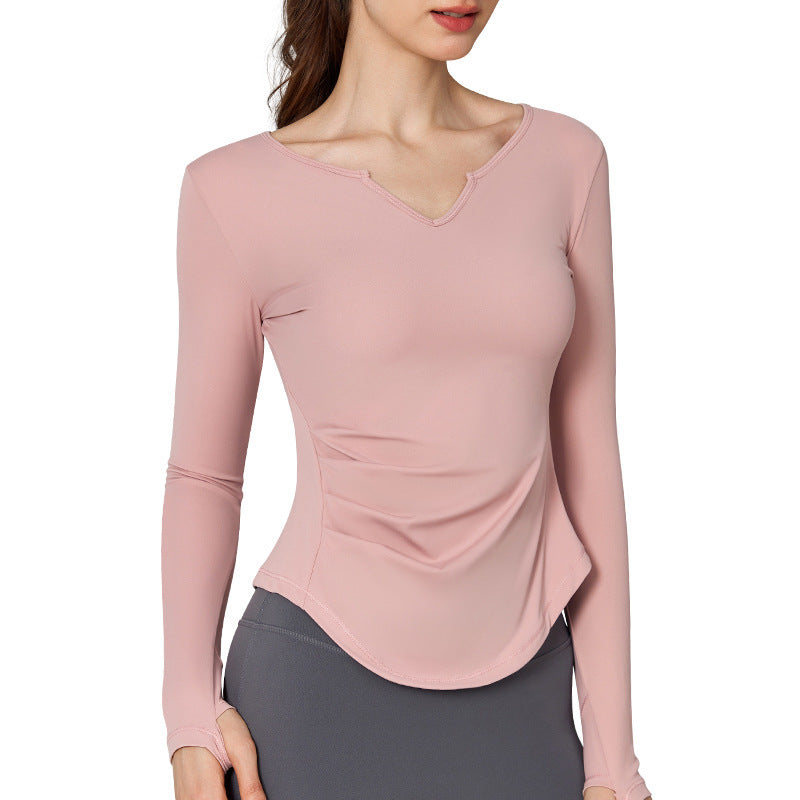 Yoga Clothes Long Sleeve Solid Color Top