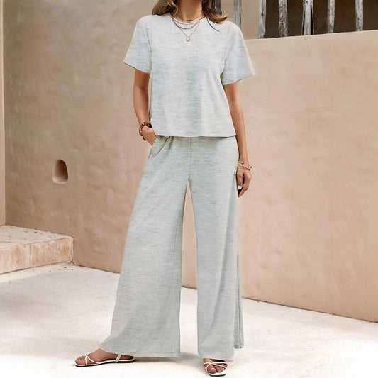 Women's Summer Casual Wide Leg Pants Set