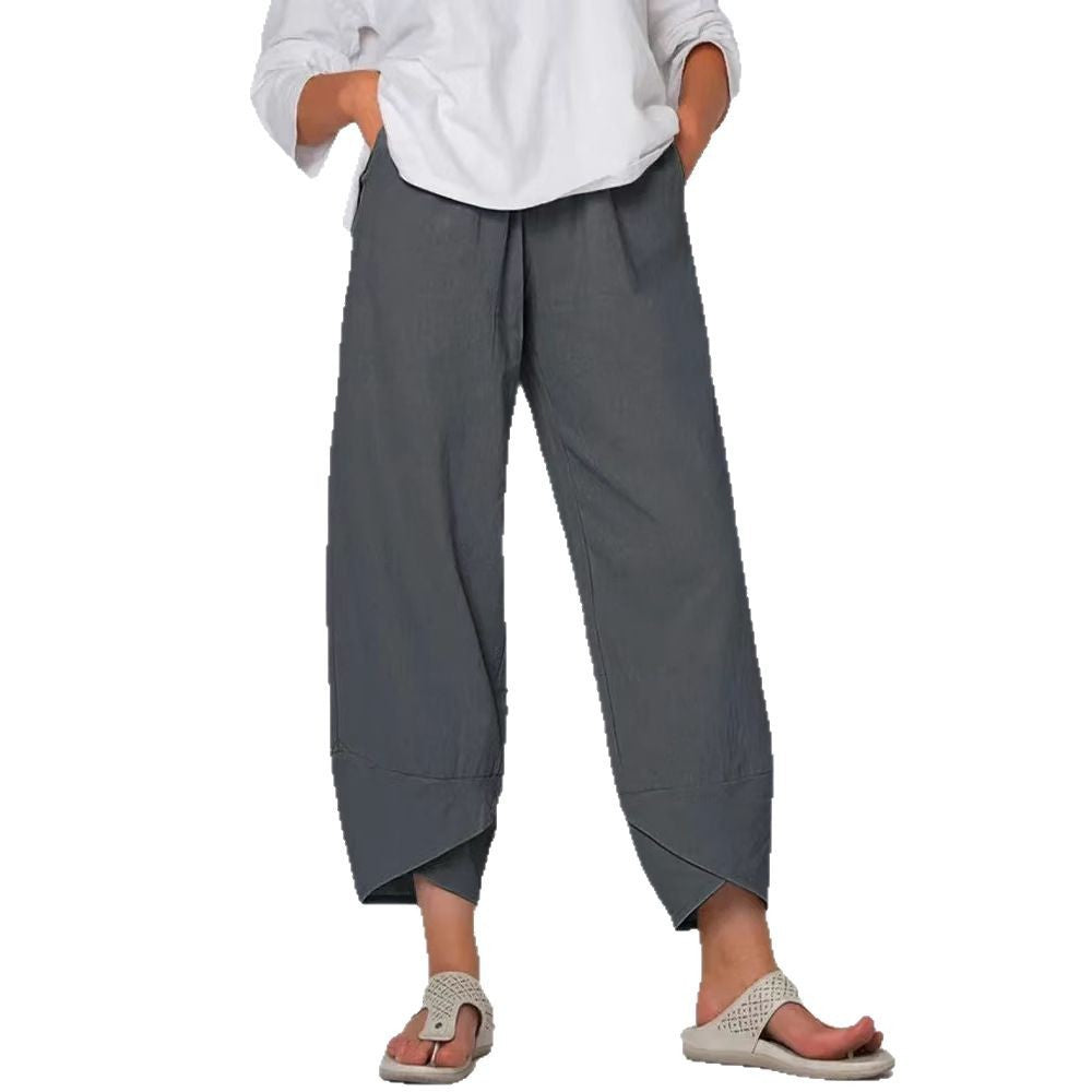 Solid Color Loose Casual Straight-leg Wide Leg Pants