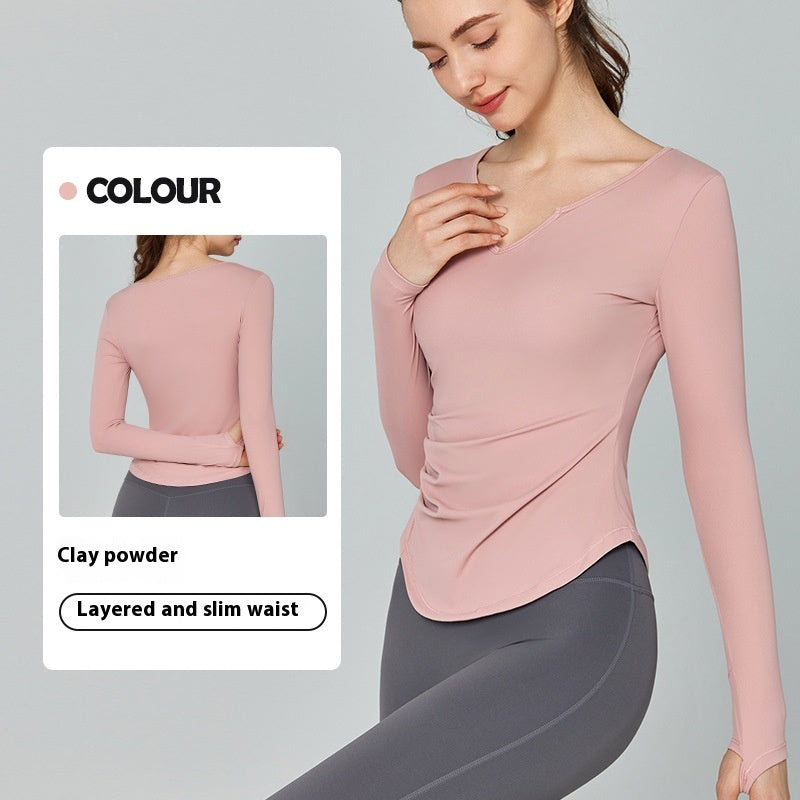 Yoga Clothes Long Sleeve Solid Color Top