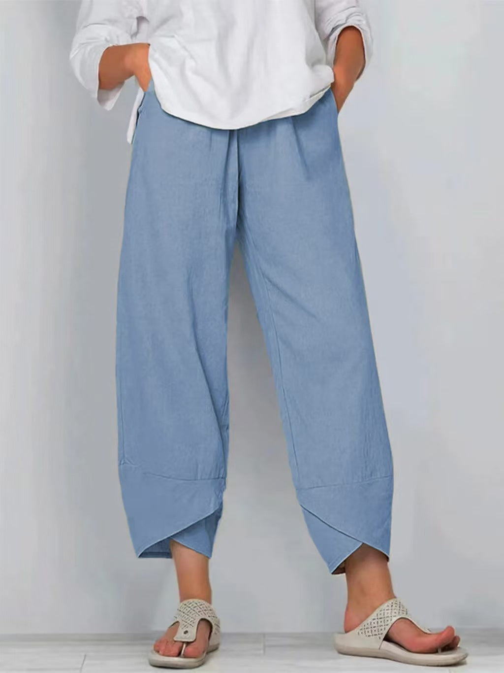 Solid Color Loose Casual Straight-leg Wide Leg Pants