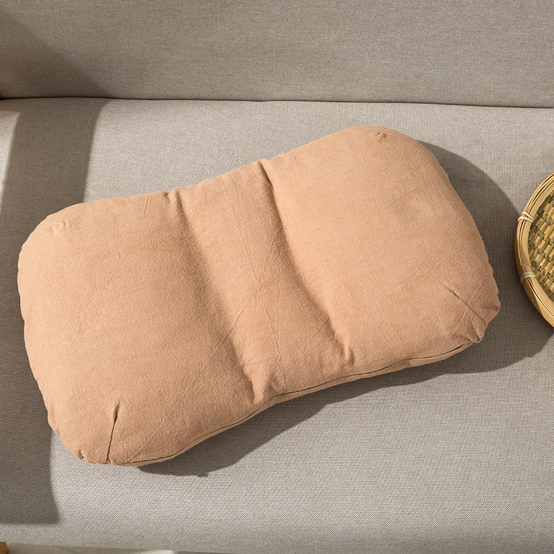 Lumbar Support Pillow Solid Color All Cotton Latex Children's Mini Pillow