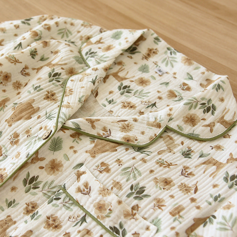 Short Sleeve Pajamas Women's Cotton Gauze