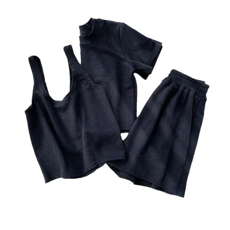 Women's Short-sleeved Three-piece Set