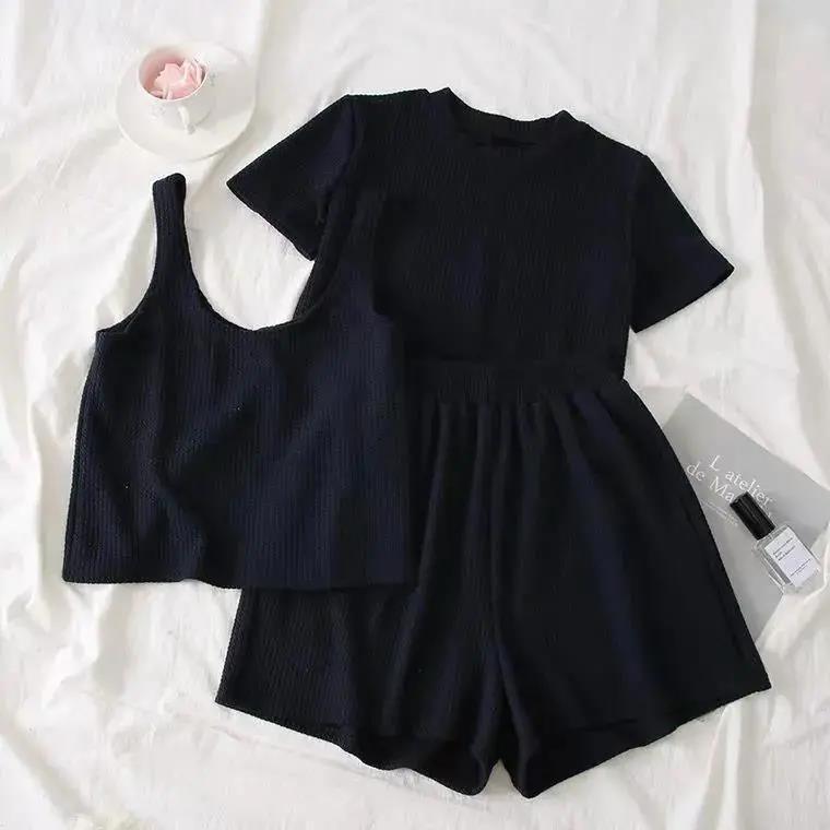 Women's Short-sleeved Three-piece Set