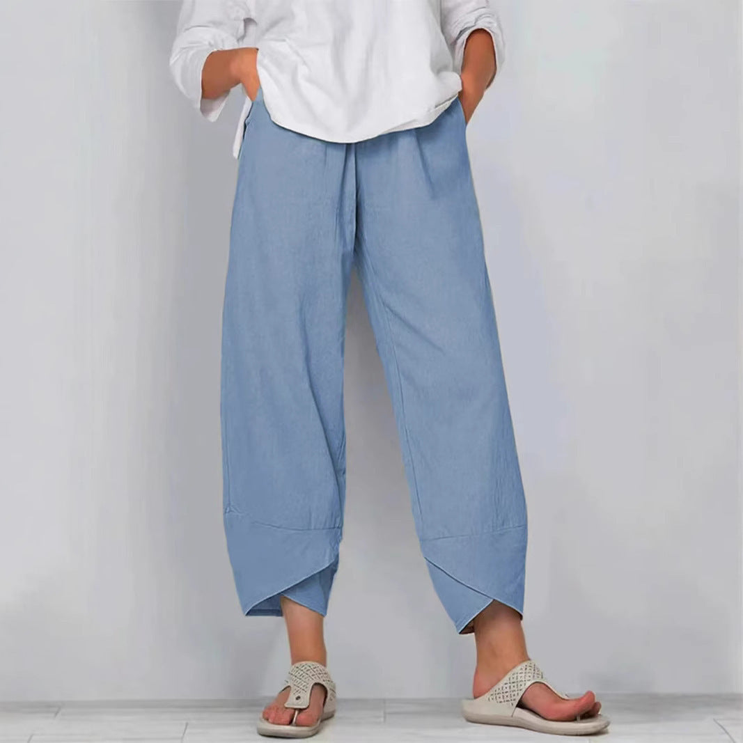 Solid Color Loose Casual Straight-leg Wide Leg Pants