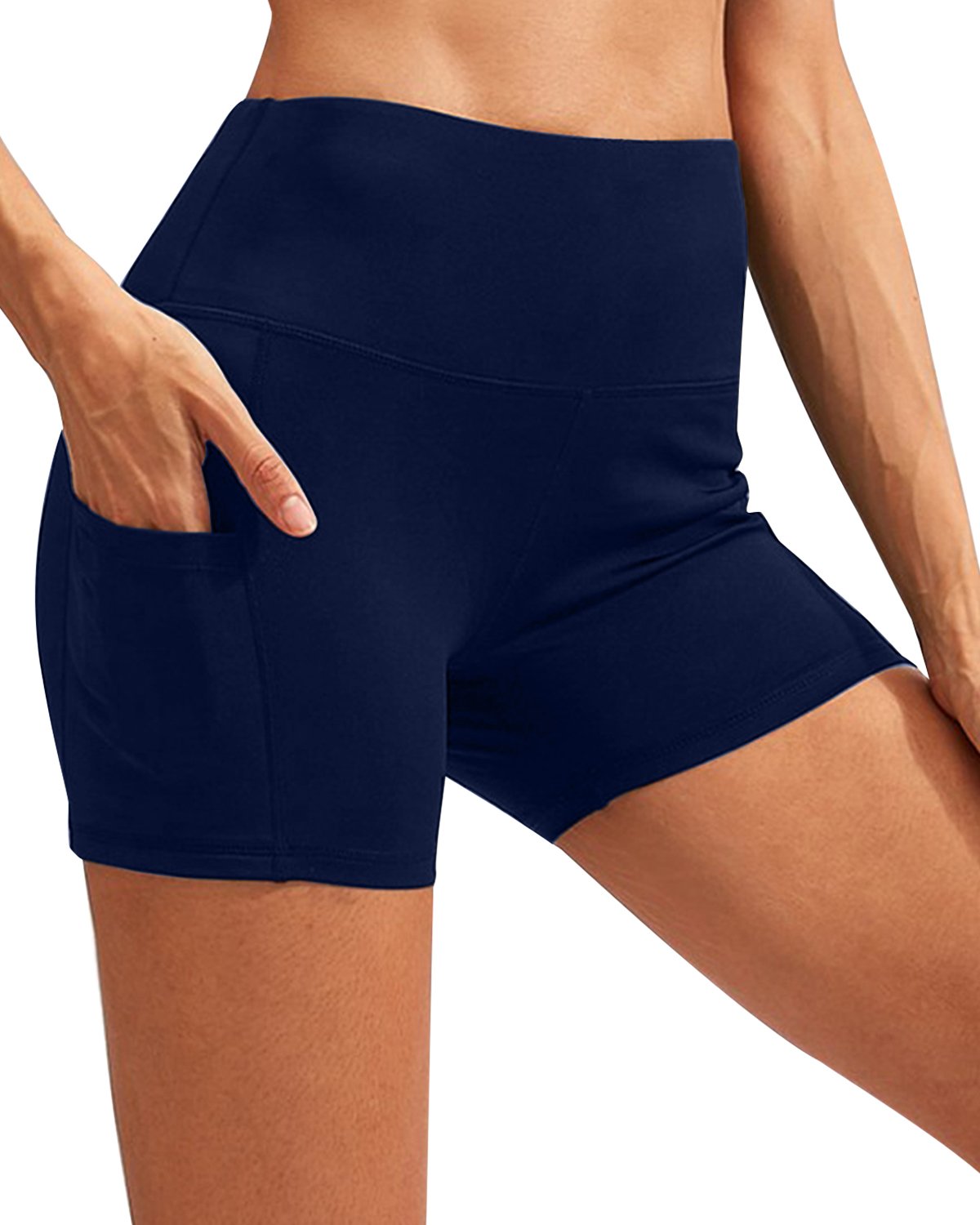 High Waist Yoga Shorts With Pocket