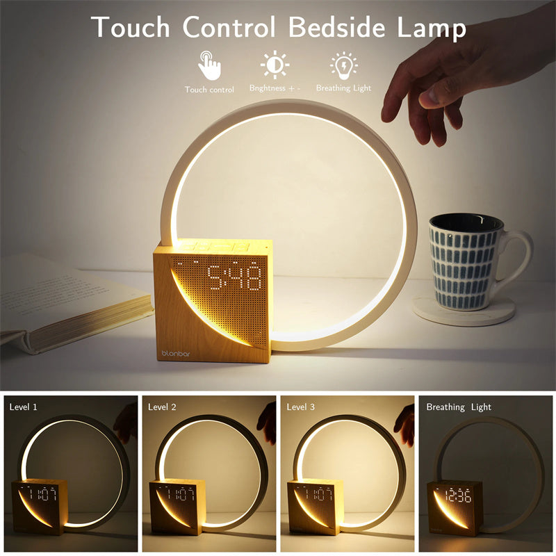 Bedside/Table Lamp Touch Alarm Clock With Natural Sounds and 3 control Brightness Settings