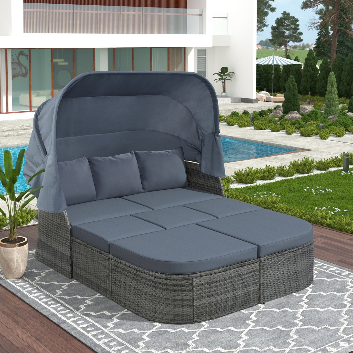 Patio Sunbed Canopy Set