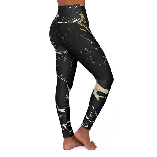 Black & Gold High Waisted Yoga Pants