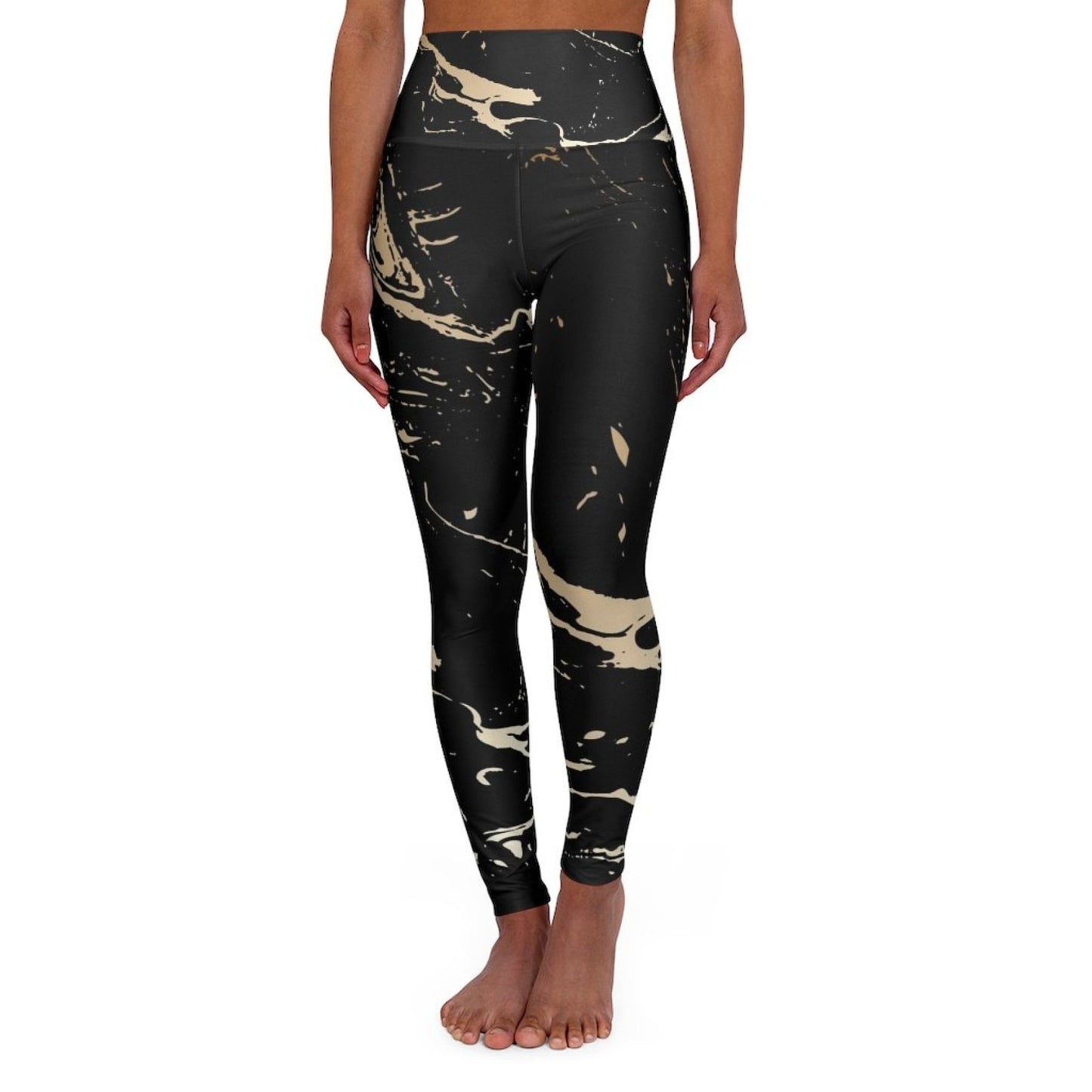 Black & Gold High Waisted Yoga Pants