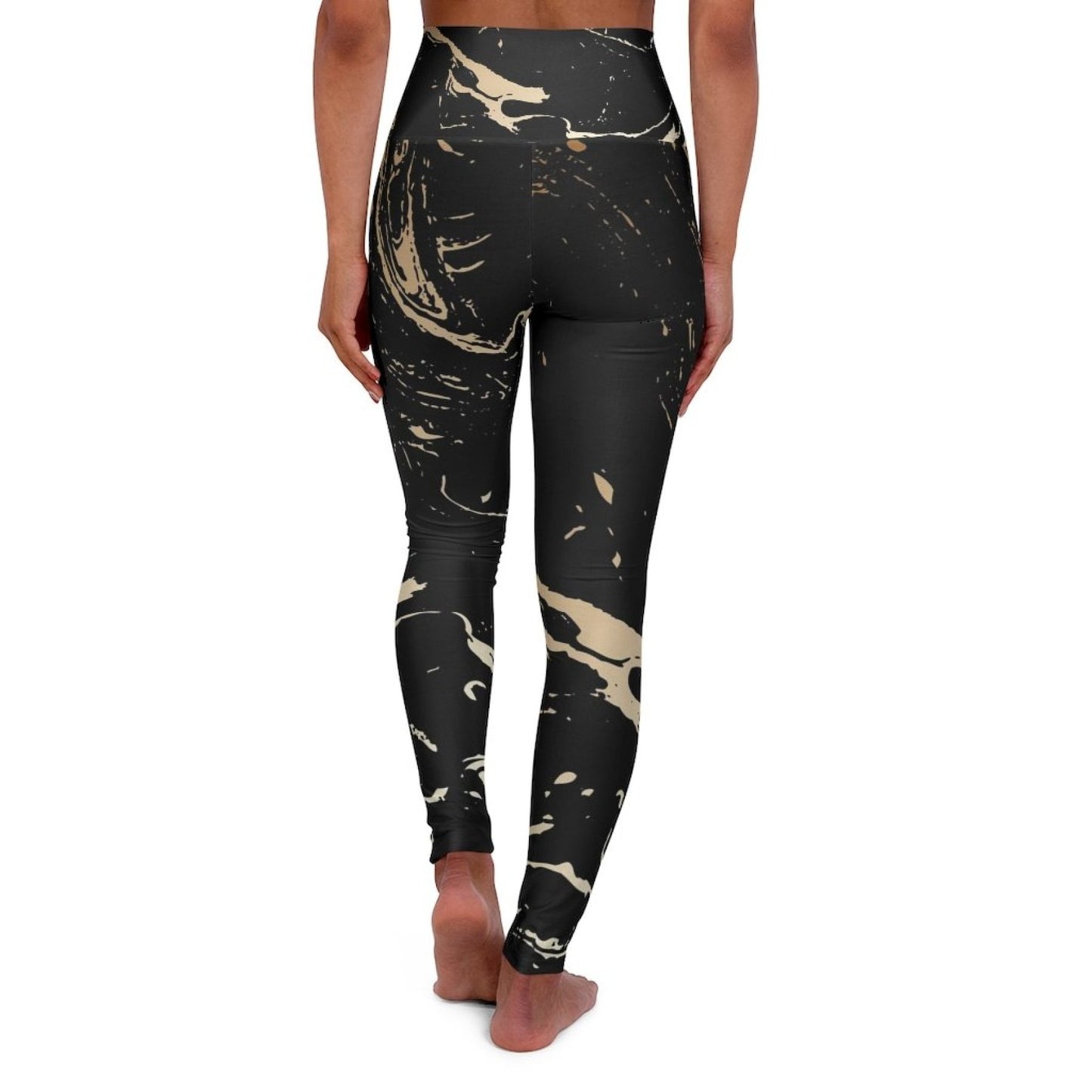 Black & Gold High Waisted Yoga Pants